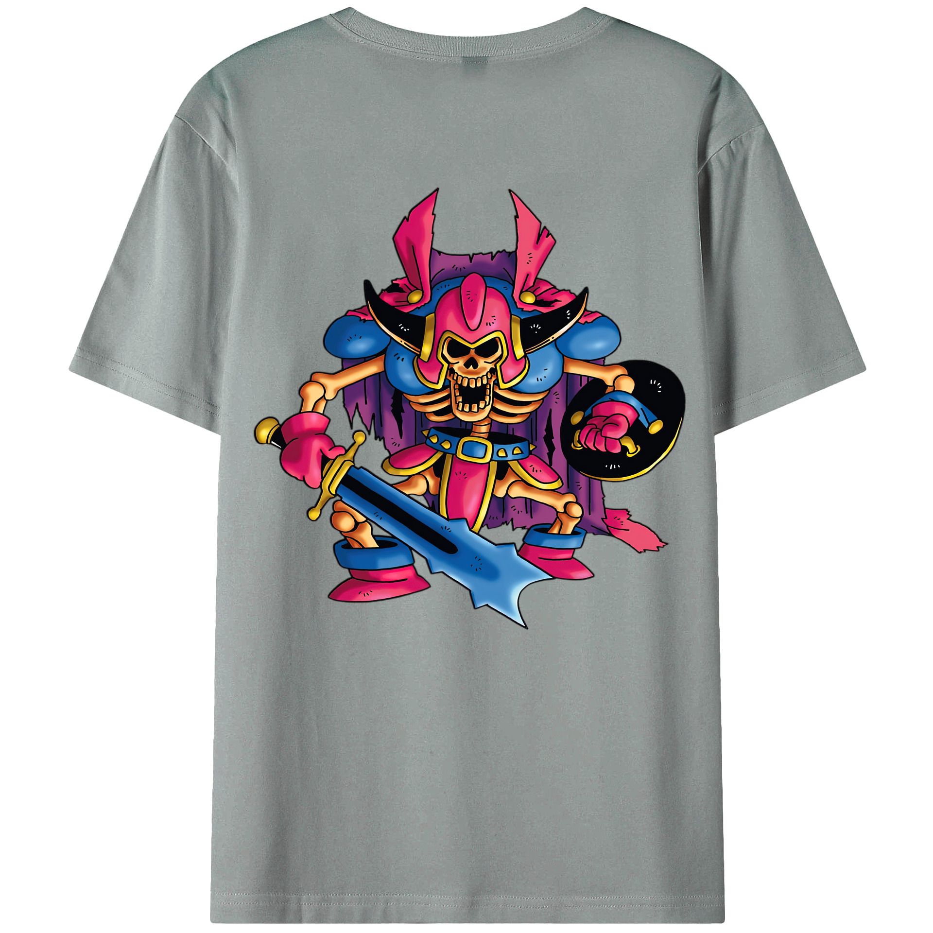（画像用） ドラゴンクエスト Doragon Kuesuto Dragon Quest 綿100％ メンズ半袖Tシャツ（バックプリント） 通気性